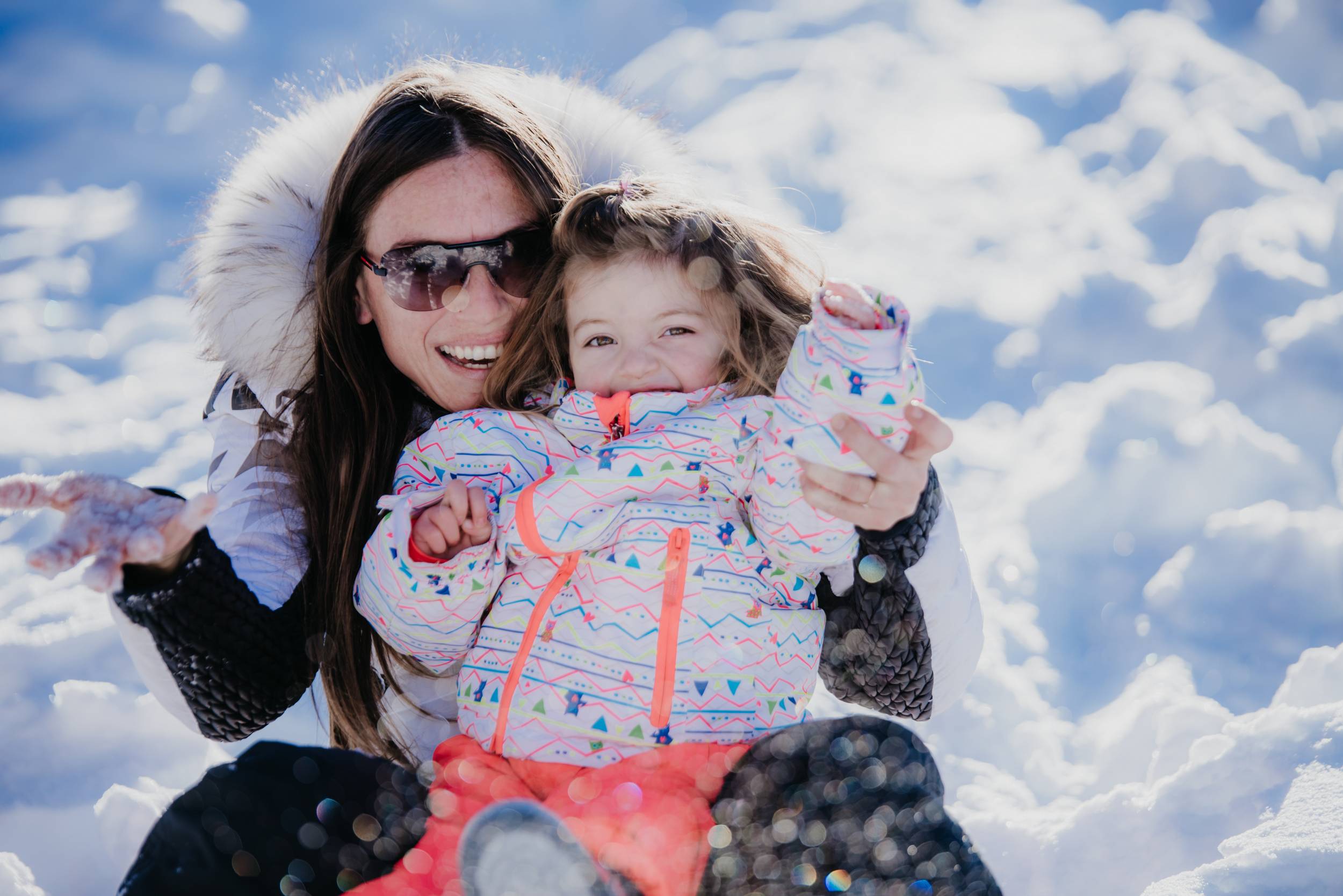 Luge en hiver familiale - Hautes Alpes